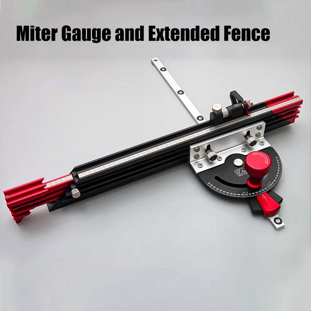 【Shipped from within the USA】Miter Gauge with Scalable 850mm Fence Adjustable Table SawAngle Miter Gauge  for Inverted Carving Machine Woodworking Tool