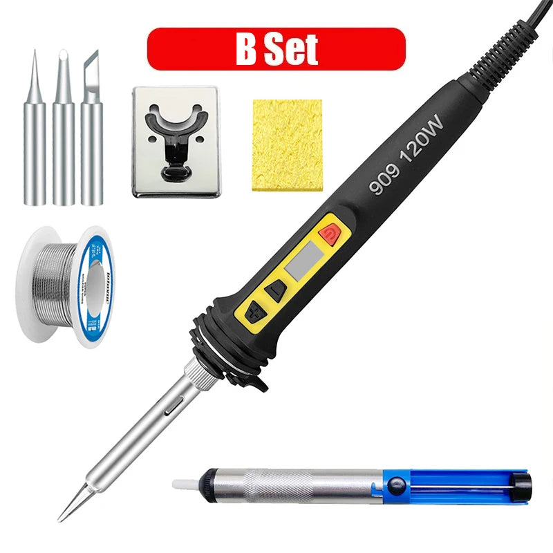 Electric Soldering Iron 220V 120W Soldering Iron Repair Soldering Tool Set LED Digital Display Adjustable Temperature 200-600℃