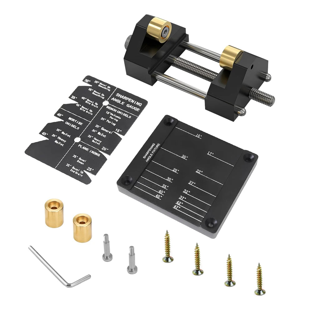 2025 New Professional Sharpening Jig for Woodworking, Fixed Angle Guide with Tungsten Rod for Chisels & Plane Irons,DIY Tool Kit