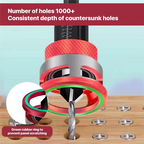 A03F-Wood Countersink Drill Bit Set 6-Piece Including Depth Stop Precision For Woodworking Drills