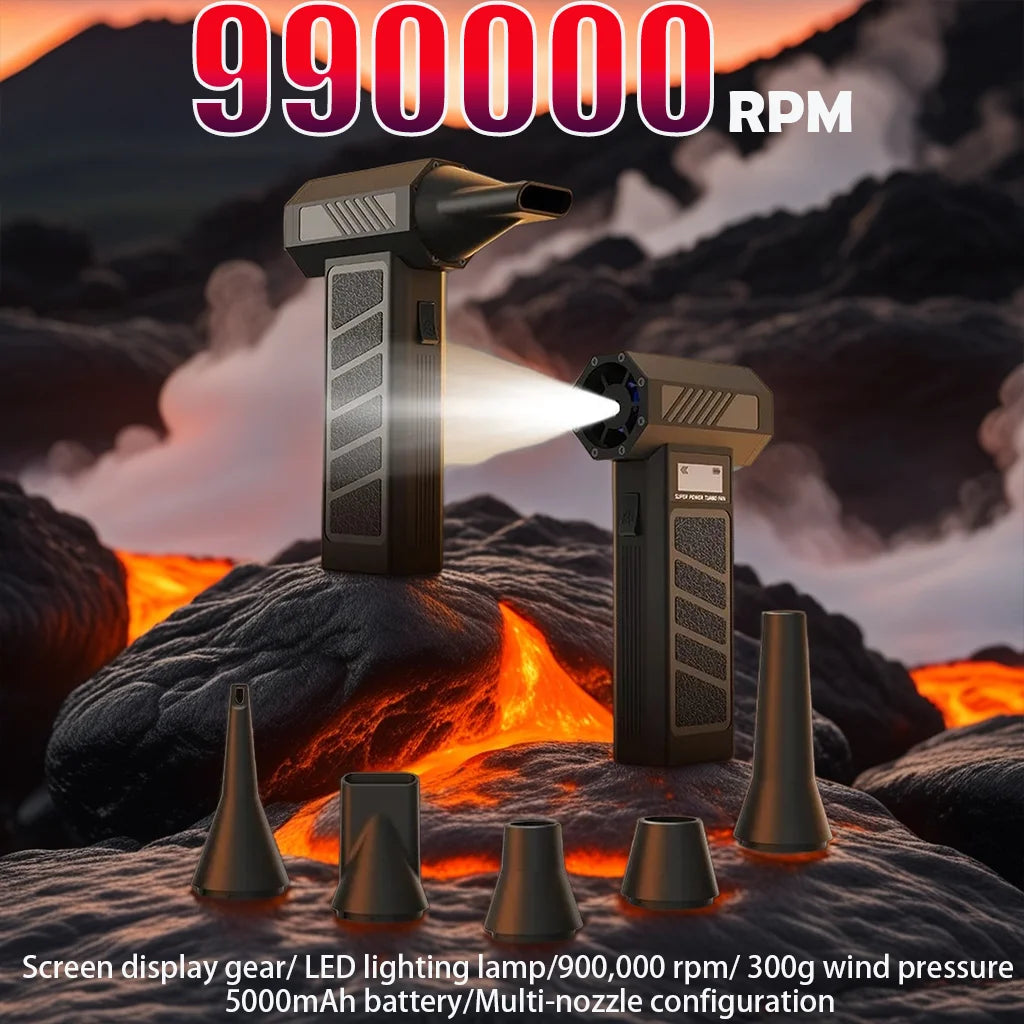 2025New Hurricane Dust Blower 990000RPM Wireless Compressed Air Duster High-speed Violent Fan 4Speed Adjustable Turbo Jet Blower