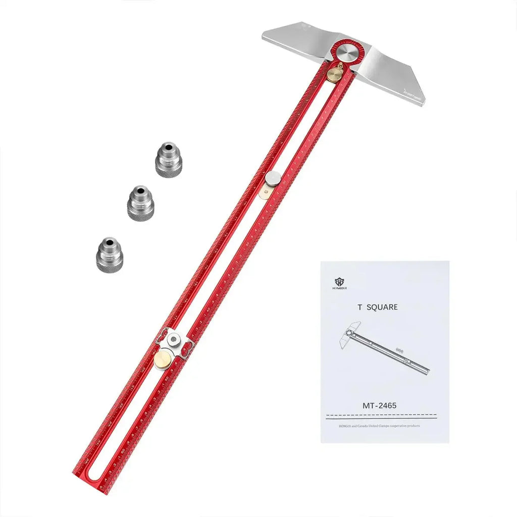 Équerre en T HONGDUI MT-2465 PRO, outil de traçage et de marquage pour alliage d'aluminium, gabarit de positionnement des trous