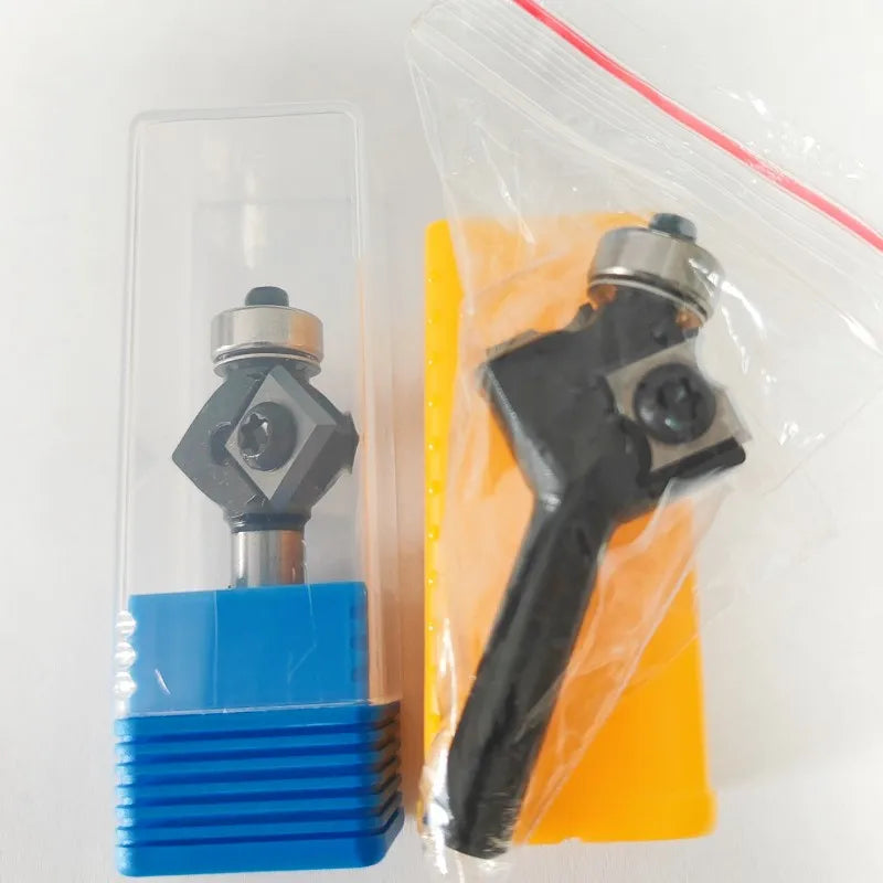 Fraise à angle oblique de 45° avec queue de 8 mm et roulement, pour le fraisage et la sculpture sur bois, outils de menuiserie, fraise à arrondir les angles 