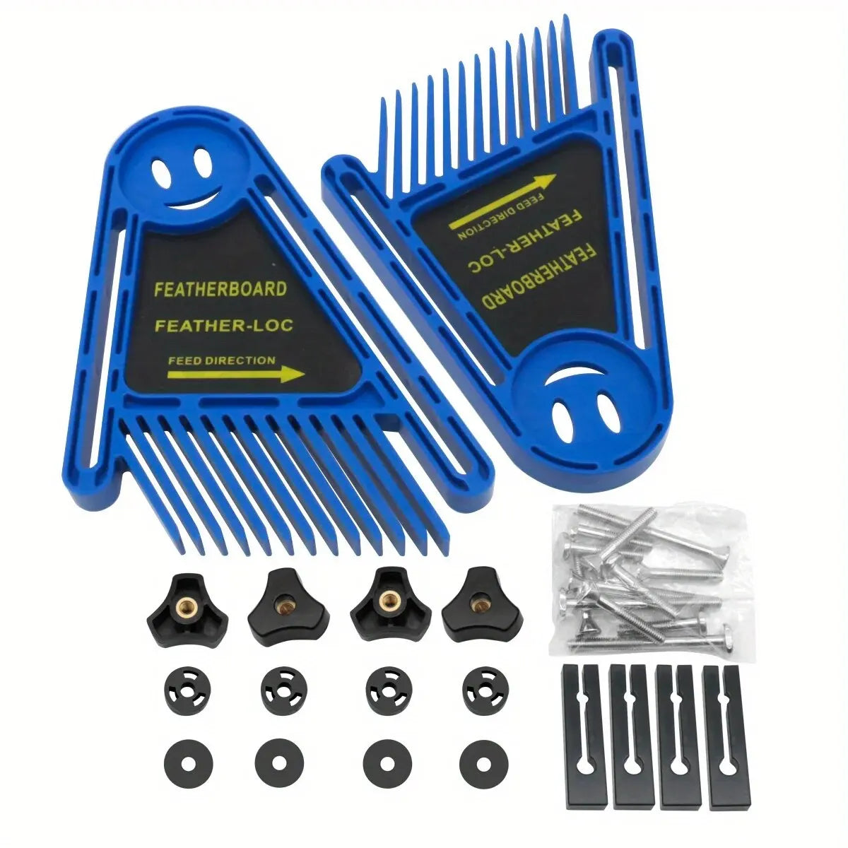 2 Pack True Flex Featherboard - Adjustable Double Feather Loc Board - Woodworking Safety Guiding Table Saw Push Block