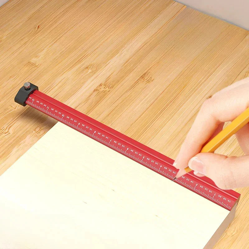 Precision Marking Aluminum V-Ruler  6/8/12/20inch Handmade  Ruler Corner Parallel Marking Woodworking Scribe Vertical Measuring