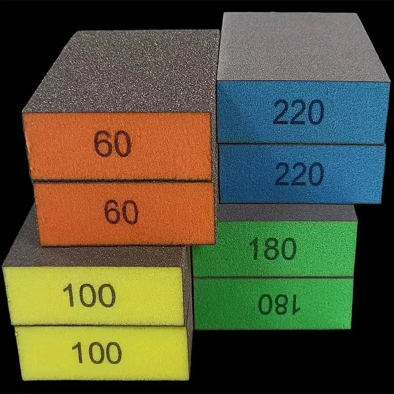1pcs (60 80 100 120 220 180 )Coarse Medium Fine Grit Sanding Block Sander Sponges for Wood Drywall Metal Sandpaper Sponge