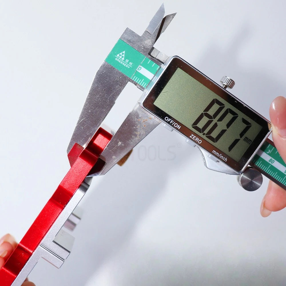 Gabarit de poinçonnage pour poignée de tiroir en alliage d'aluminium, plaque de positionnement à fentes 2 en 1 pour le travail du bois, outils auxiliaires de coupe pratiques pour le bois 