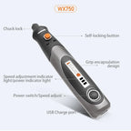 Perceuse-polisseuse sans fil Worx 8V Rotary WX750 WX106, chargeur USB, vitesse variable, embouts 