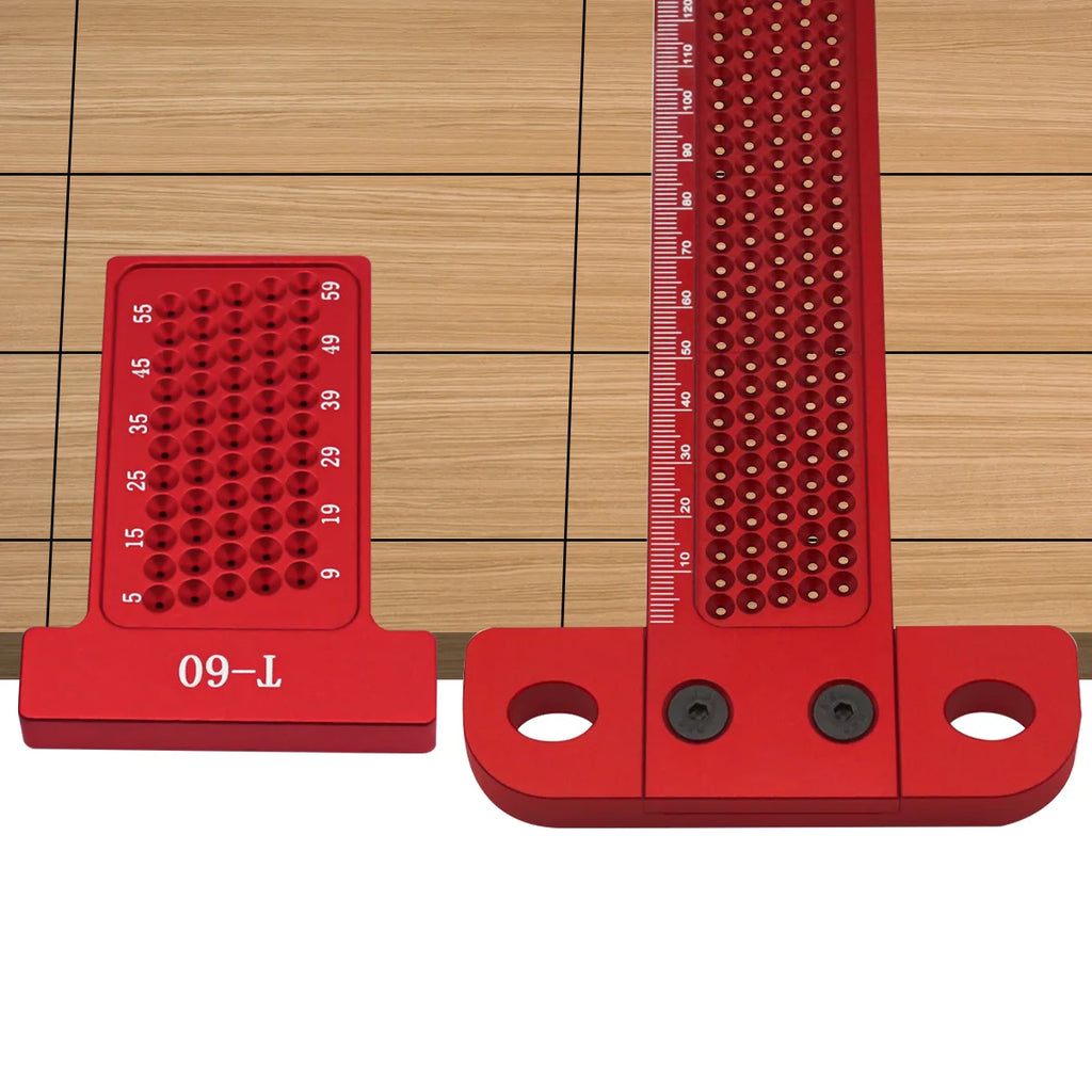 Woodworking Cross Calibration Ruler, Precision T-Ruler Scribing Line Drawing Marking Gauge, Aluminum Height Gauge Measuring Tool