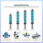 Fraise à affleurer, jeu de fraises à affleurer, queue de 1/2 pouce, double roulement, queue ronde, fraise en carbure, outil de travail du bois 