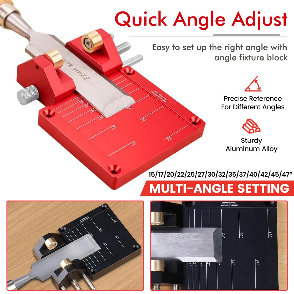 2025 New Professional Sharpening Jig for Woodworking, Fixed Angle Guide with Tungsten Rod for Chisels & Plane Irons,DIY Tool Kit