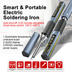 Electric Soldering Iron 96W Fast Heating Adjustable Temperature Soldering Iron with OLED Display for Electronics Repair