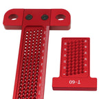 Woodworking Cross Calibration Ruler, Precision T-Ruler Scribing Line Drawing Marking Gauge, Aluminum Height Gauge Measuring Tool