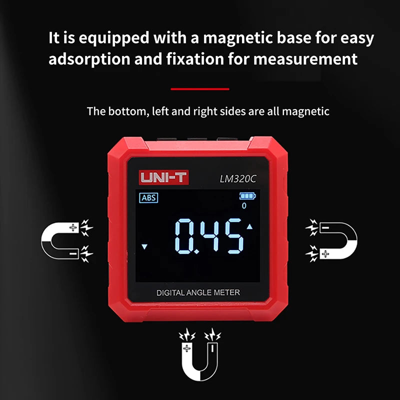UNI-T Digital Inclinometer LM320C Electronic Level Gauge Magnetic Protractor Angle Finder Goniometro Angle Meter For Home