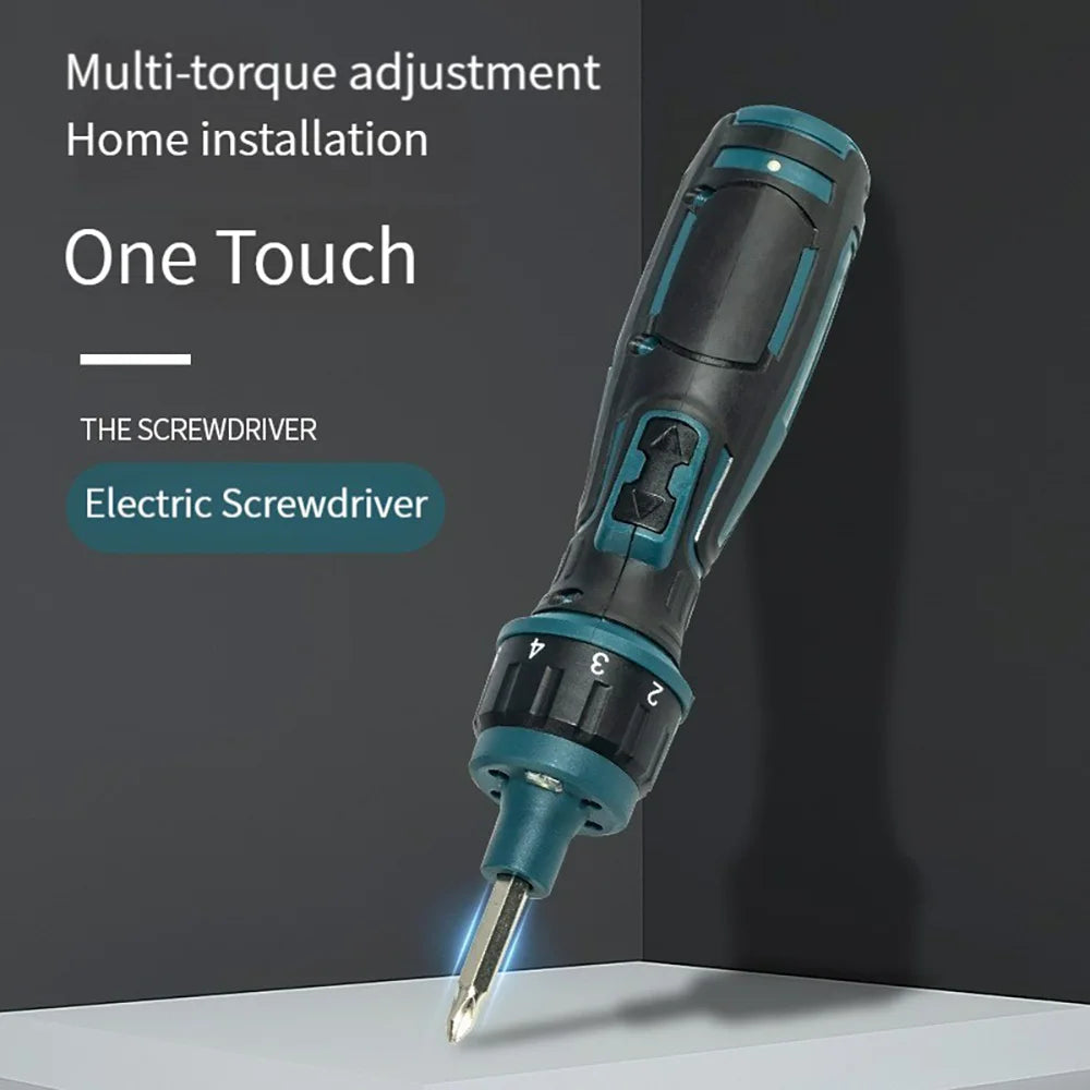 Large Torque Electric Screwdriver 0.15-7 Nm Manual Tool Ratchet Screwdriver Set Mini Electric Drill Hand Tools With Flashlight