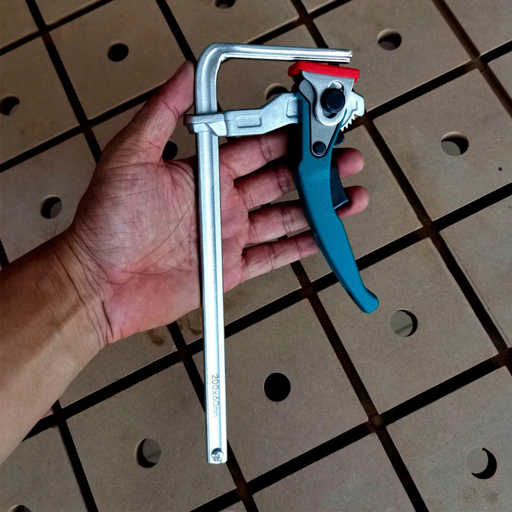 Handle Quick Ratchet Track Clamp Woodworking Tools for Festo Makita Dewalt Metabo Einhell Guide Rail Cyan Ratchet Track Clamp