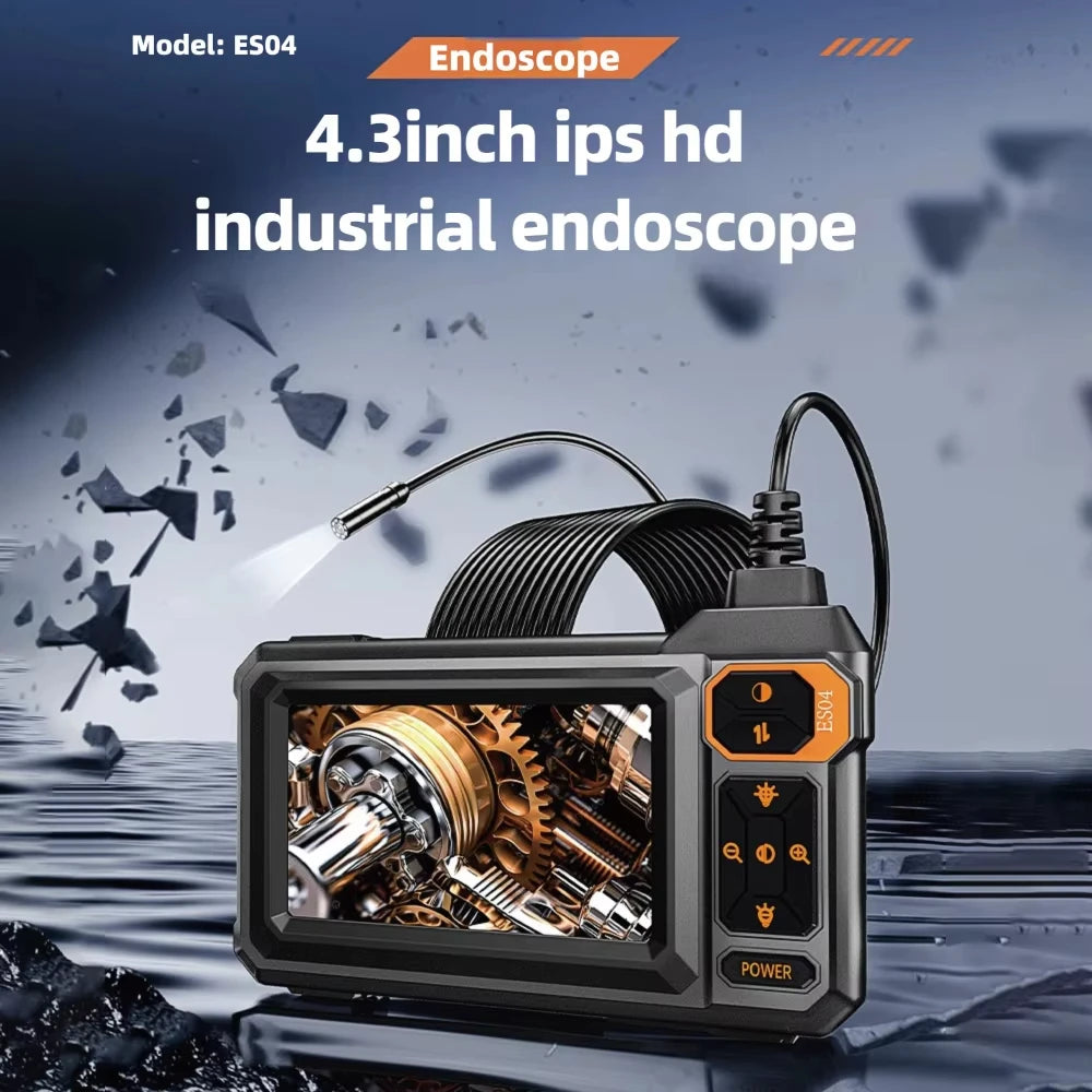 ndustrial Endoscope Camera 8mm HD1080P 4.3inch IPS Screen 16.5TF Pipe Inspection Camera for Car Repair IP67 Waterproof 8 LEDS