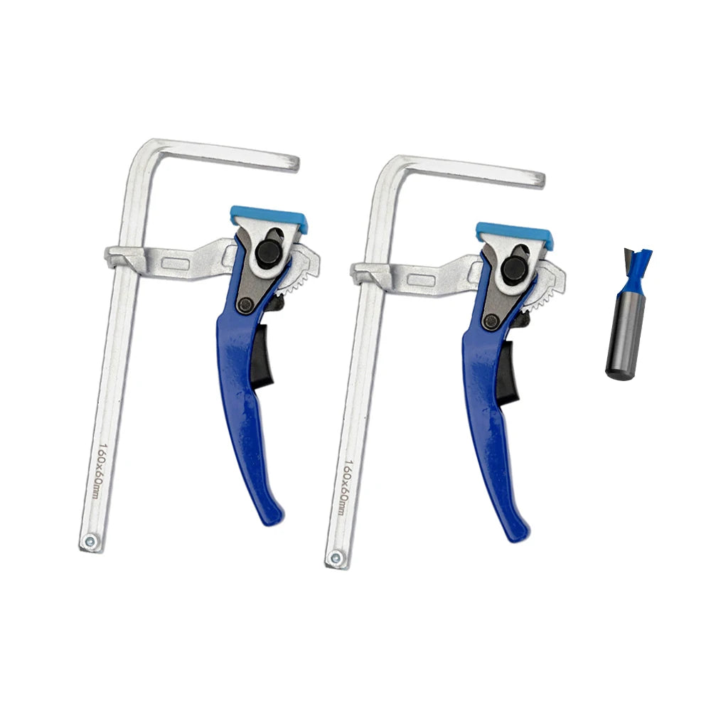 Quick F Clamp Ratchet Dovetail Clamp for MFT and Guide Rail System Hand 4-Degree by 1/2" Dovetail Woodworking Track Tools