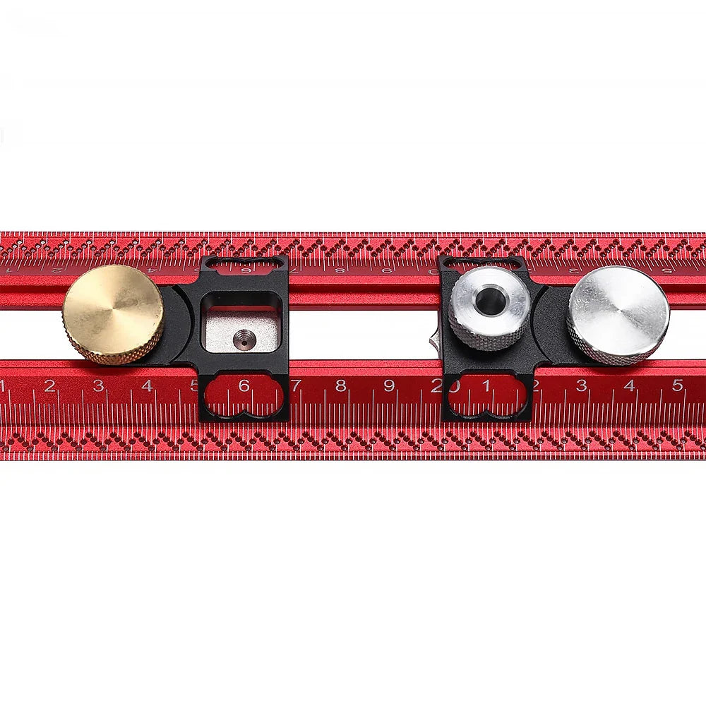【Shipped from within the USA】Scriber Marking T Square Ruler HONGDUI MT-2465 Woodworking Aluminum Alloy Hole Positioning Marking Gauge Hooked On Wood Ruler