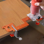 Schablone zum Einbetten von Griffschlitzen, Bogenschlitzwerkzeug, Arbeitsstange, F-Klemmen-Set, geeignet für Kleiderschrank- und Küchentüren ohne Griffschlitze