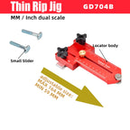 90/140mm Extended Thin Rip Jig, Table Saw Jig Guide, Saw Locator, for Repeat Narrow Strip Cuts Works, with Table Saw Router Band