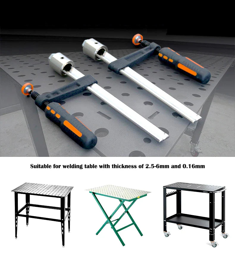 Serre-joint de bureau pour le travail du bois, à vis réglable, poignée et cliquet ajustable, pour outils d'établi. 
