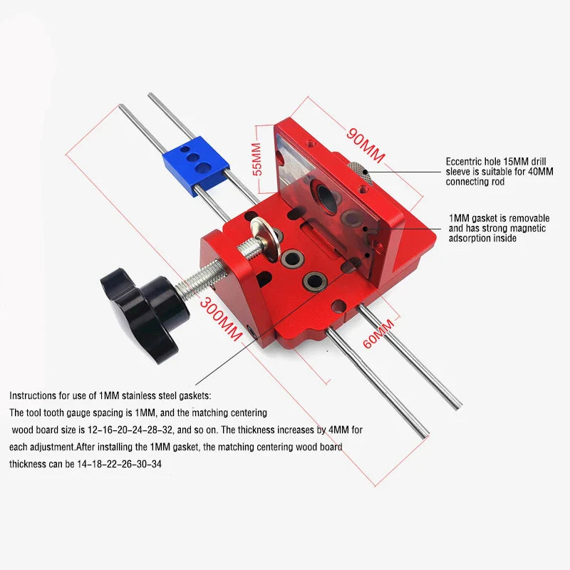 Adjustable Doweling Jig Kit Woodworking 3 in 1 Pocket Hole Jig Drilling Locator For Hole Puncher Furniture Connecting Tools - Image 3