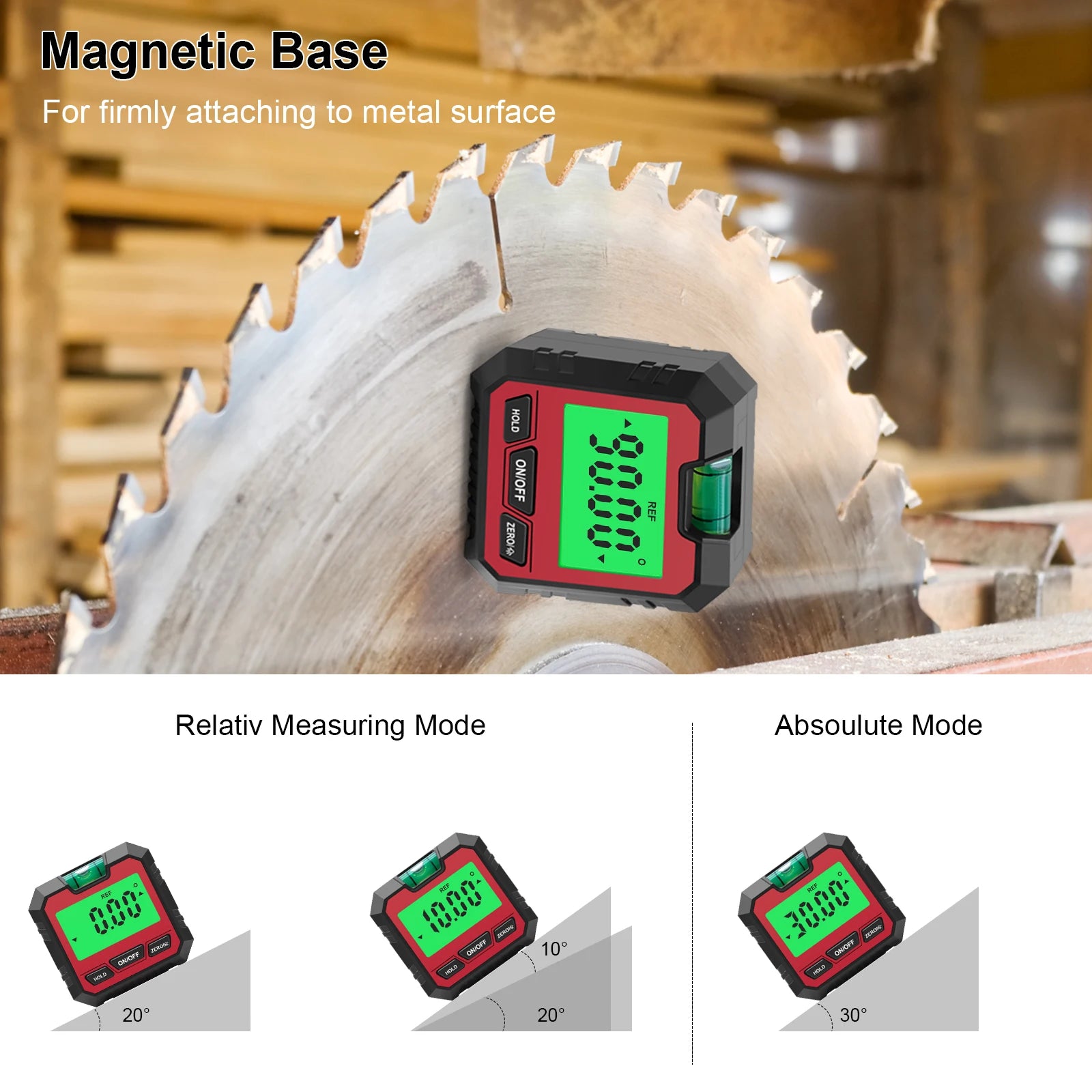 360 Degree Level Box Precision Digital Angle Protractor Universal Mini Digital Protractor Inclinometer Tester Measuring Tools - Image 4