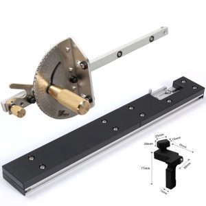 Miter Gauge and Box Joint Jig Tool Kit with Adjustable Flip Stop Brass Aluminum Handle For Table Saw Router Flip Assembly Ruler