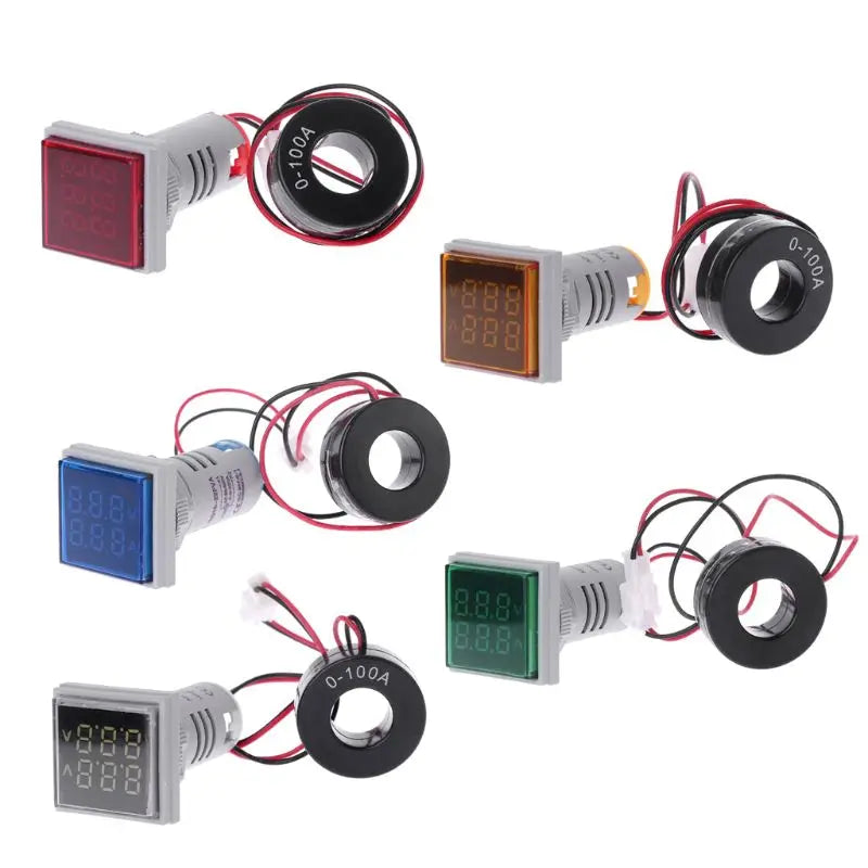 Square Dual Display Voltmeter & Ammeter LED Digital Voltage Gauge AC 60-500V 0-100A Current Meter Durable Voltage Panel KXRE - Image 7