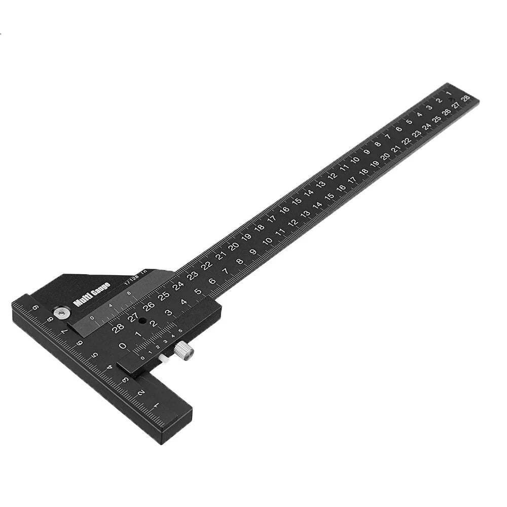 Woodworking Scriber Gauge Aluminum Alloy T Type Measuring Marking Framing Ruler Tool for Carpentry DIY Tools