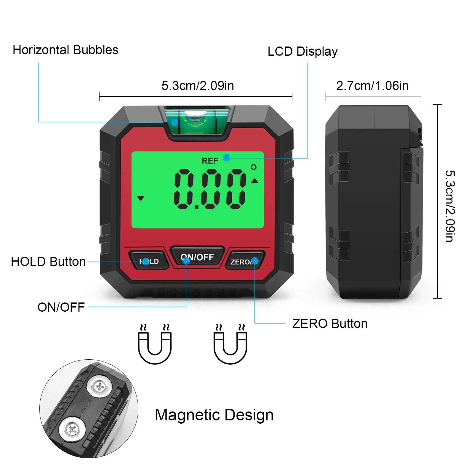 360 Degree Level Box Precision Digital Angle Protractor Universal Mini Digital Protractor Inclinometer Tester Measuring Tools - Image 8