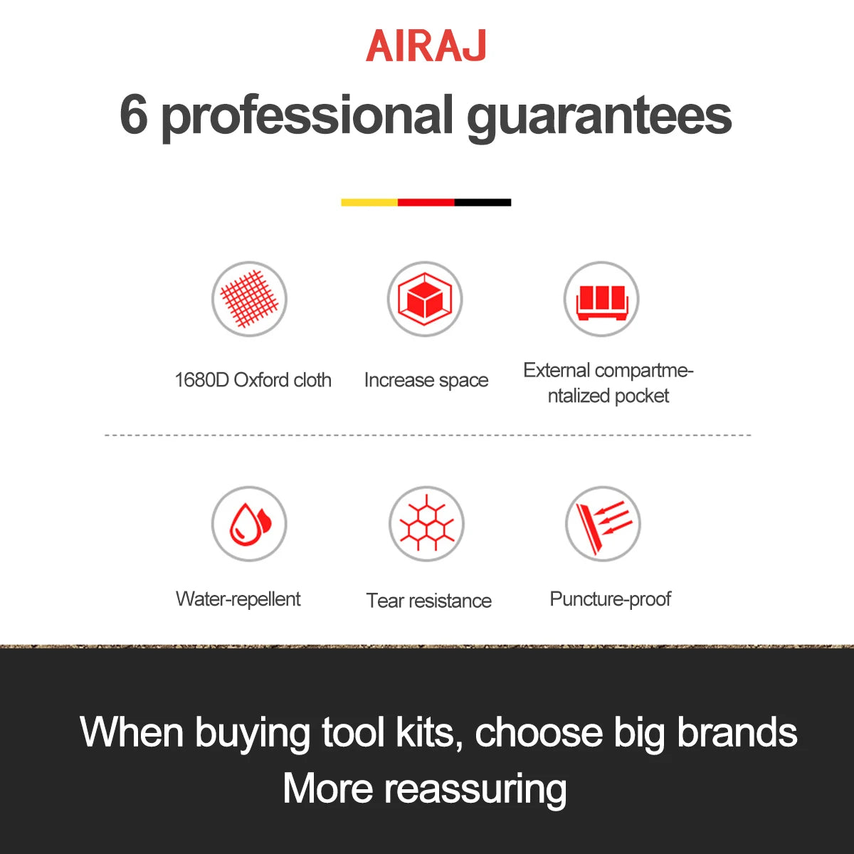 AIRAJ Multifunctional Tool Bags 1680D Oxford Cloth Electrician Bags Waterproof and Wear-Resistant High Capacity Storage Bags - Image 6