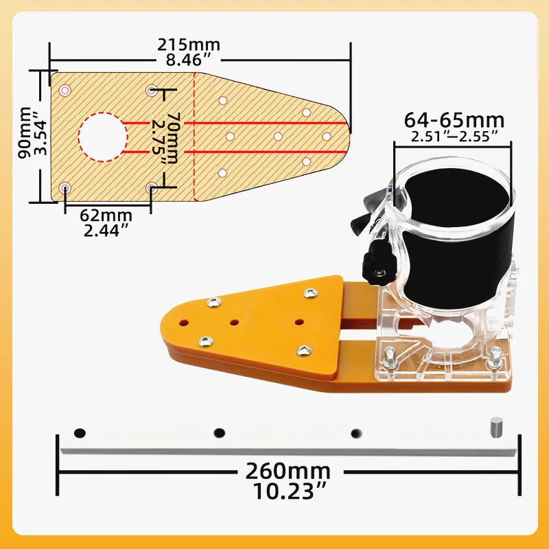 Router Circle Cutter Jig Electric Hand Trimmer Accessory Tool Set Kit for Wood Router Milling Slotting Trimming Machine Tools - Image 2