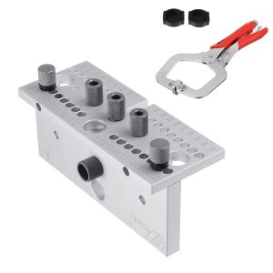 WNew Woodworking Drilling Locator 3 In 1 Aluminum Tenon Hole Puncher Hardware Tools Set Of Drills Carpentry Drill Accessories
