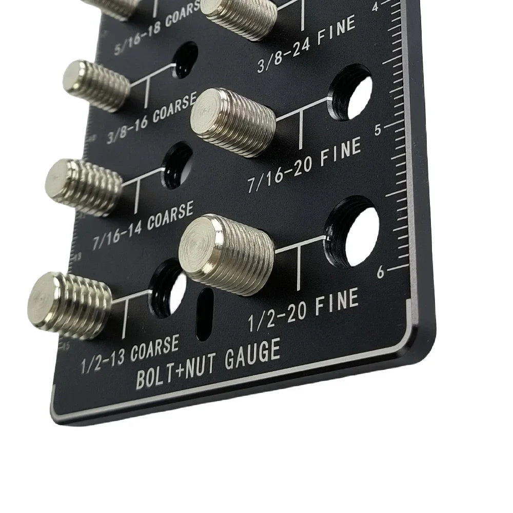 Hread Gauge Nut Bolt Thread Checker Set Bolt Nut Identifier Gauge Inch and Metric Screw Bolt Size Length Checking Measuring Tool - Image 3
