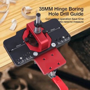 35mm Concealed Hinge Jig Kit Woodworking Hole Drilling Guide Locator,Aluminum Alloy Hole Opener Tools Puncher Template