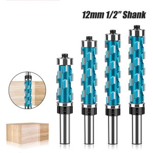 Flush Trimming Bit Flush Trim Router Bit Set 1/2 Inch Shank Double Bearing Round Shank Carbide Milling Cutter Woodworking Tool