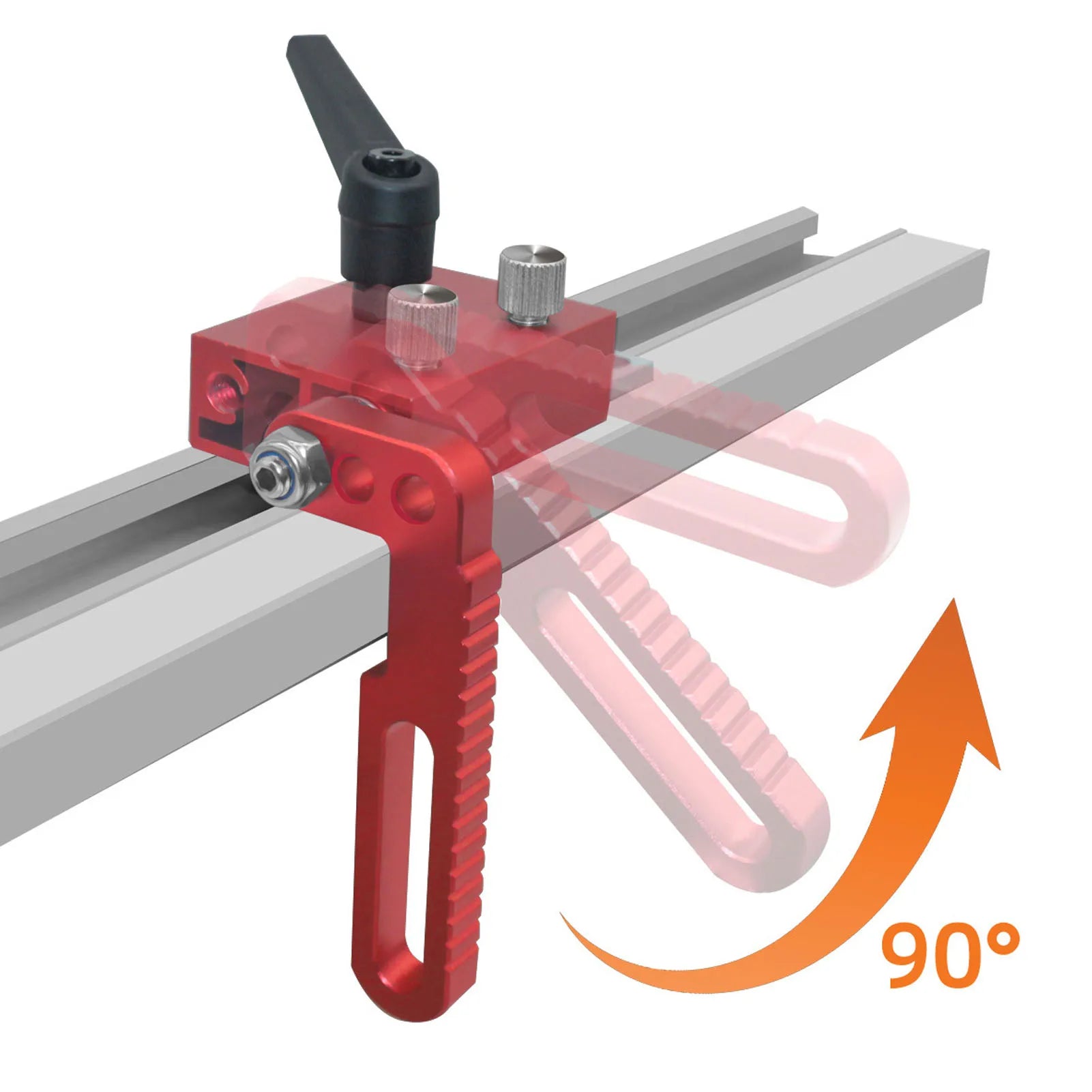 Stop Fence Stop Fence Stop Aluminum Alloy T Track Limit Stop Type 75 Accessory for Woodworking T Track Fence Stop - Image 3