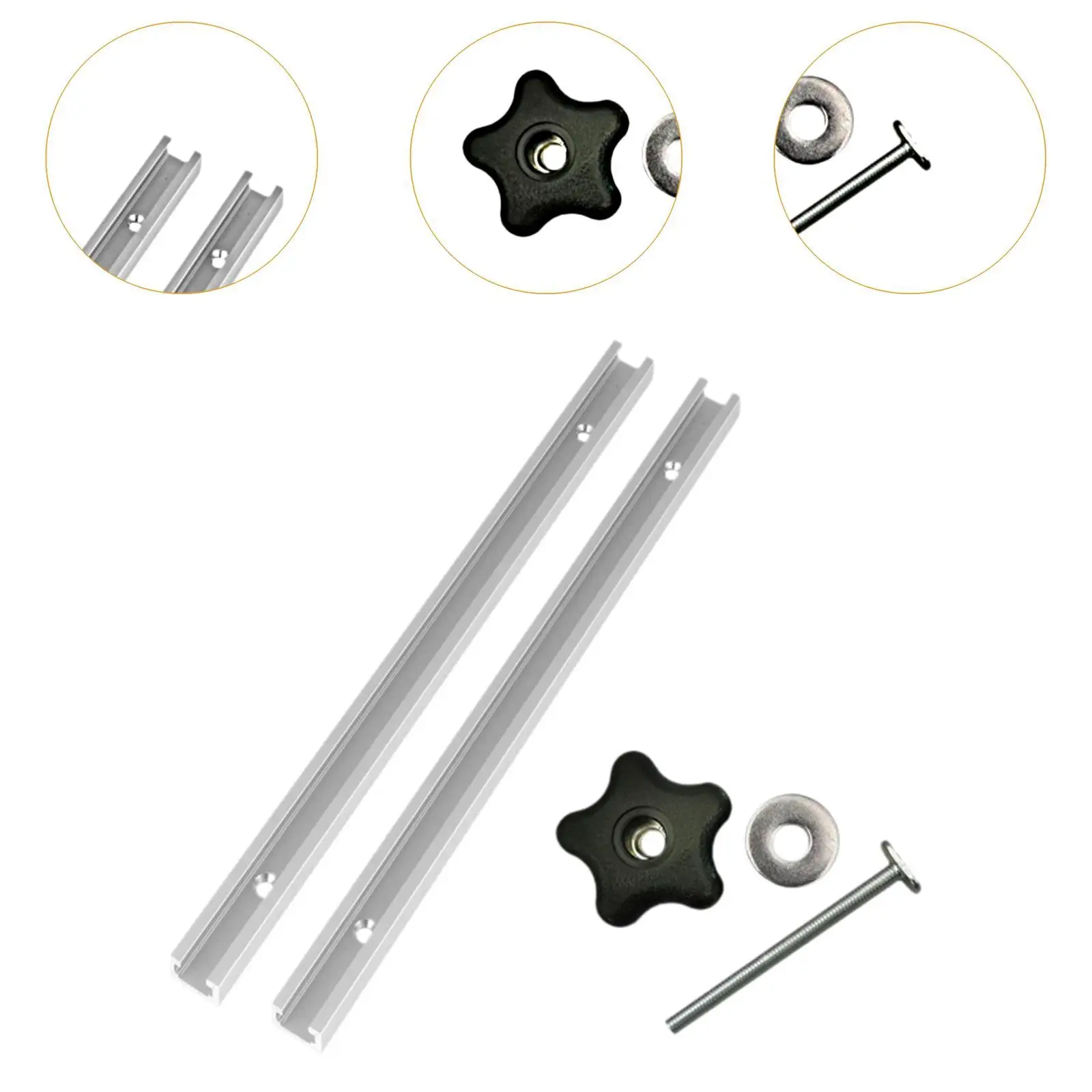Miter Track Jig Kit for T-Track Systems, 30.5cm Length, Table Saws and Mills Miter Track Jig Kit for T-Track Systems, 30.5cm Length, Table Saws and Mills