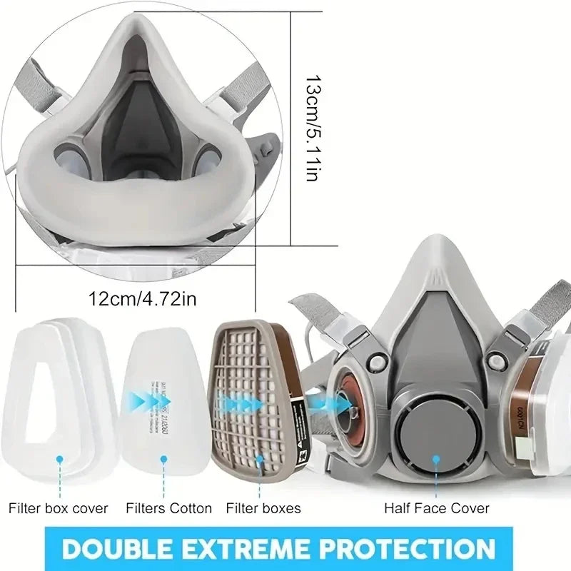 Gas-Proof Half Face Mask 6200 Gas Mask Series Combination Matched with 6001/2091/5n11 Filters for Chemical Organic Protection - Image 2