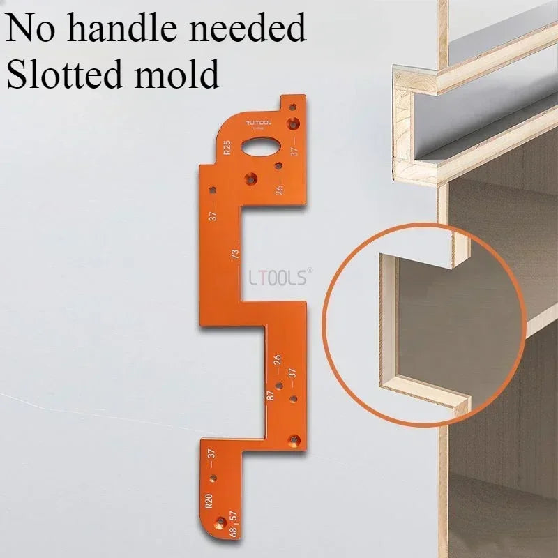 Embedded Handle Slotting Template Arc Slotting Tool Work Bar F Clamp Clip Set Suitable Wardrobe kitchen Door No Handle slotting - Image 6
