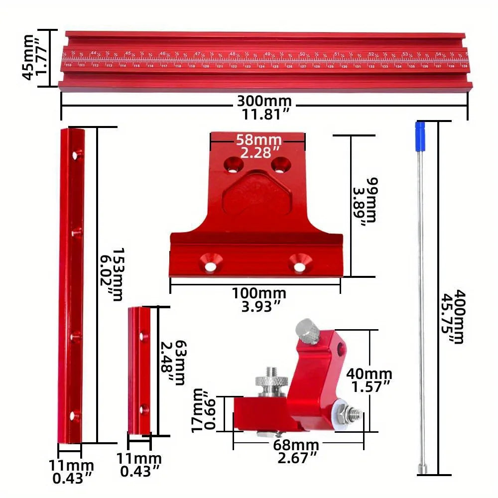Repeat-Cutting Parallel Rail Guide System for Festool & Makita Circular Saw Tracks - Aluminum Alloy Track Saw Rail Angle Clamp - Image 2