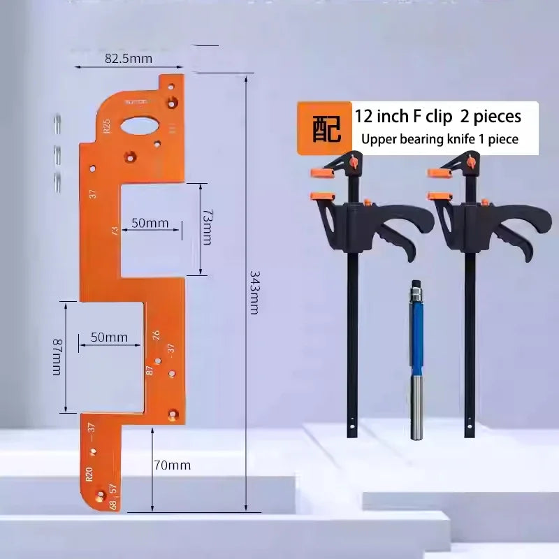 Embedded Handle Slotting Template Arc Slotting Tool Work Bar F Clamp Clip Set Suitable Wardrobe kitchen Door No Handle slotting - Image 10