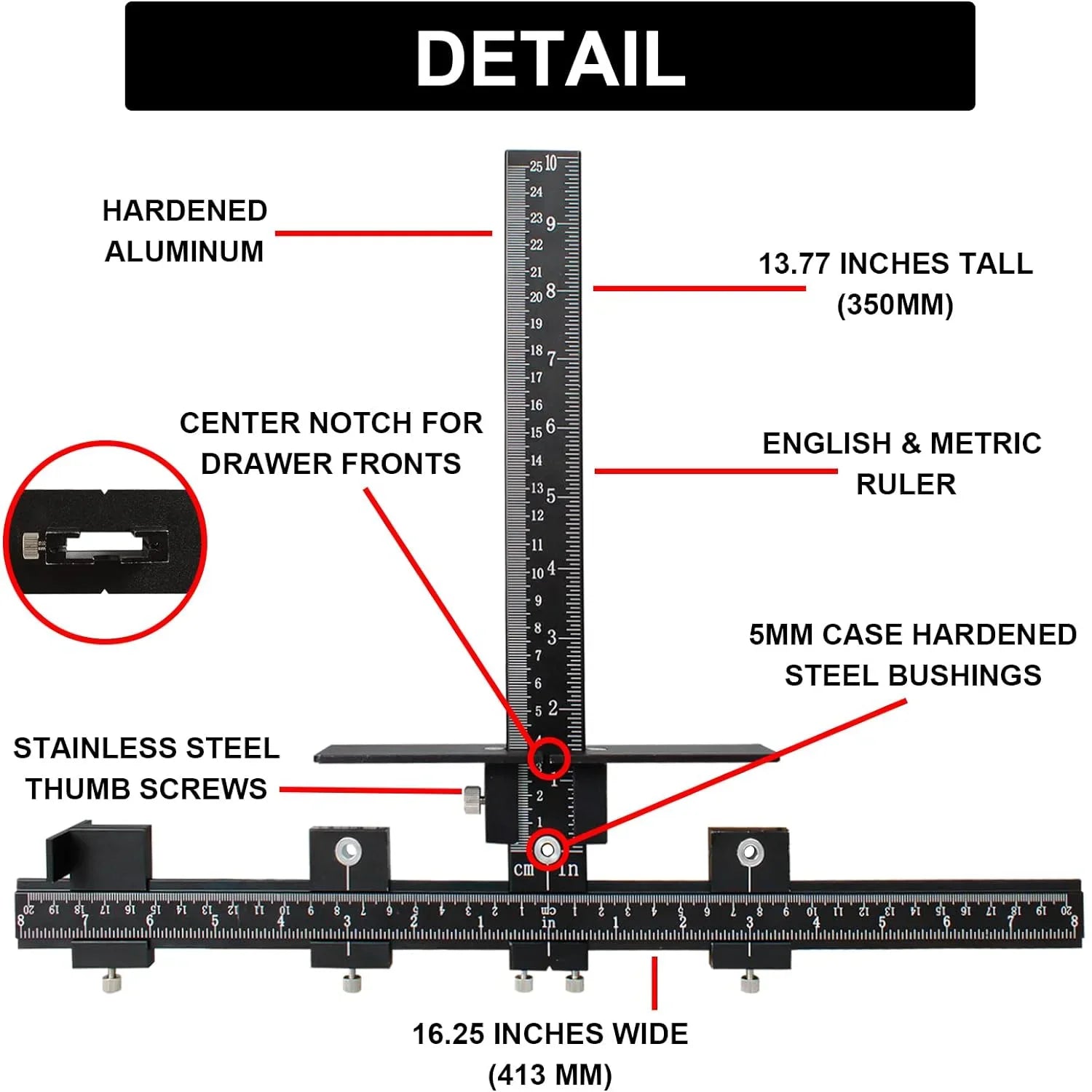 Cabinet Hardware Jig Aluminum Alloy for Fast Accurate Installation Door Drawer Knob Pull Handle Adjustable Template Drill Guide - Image 2