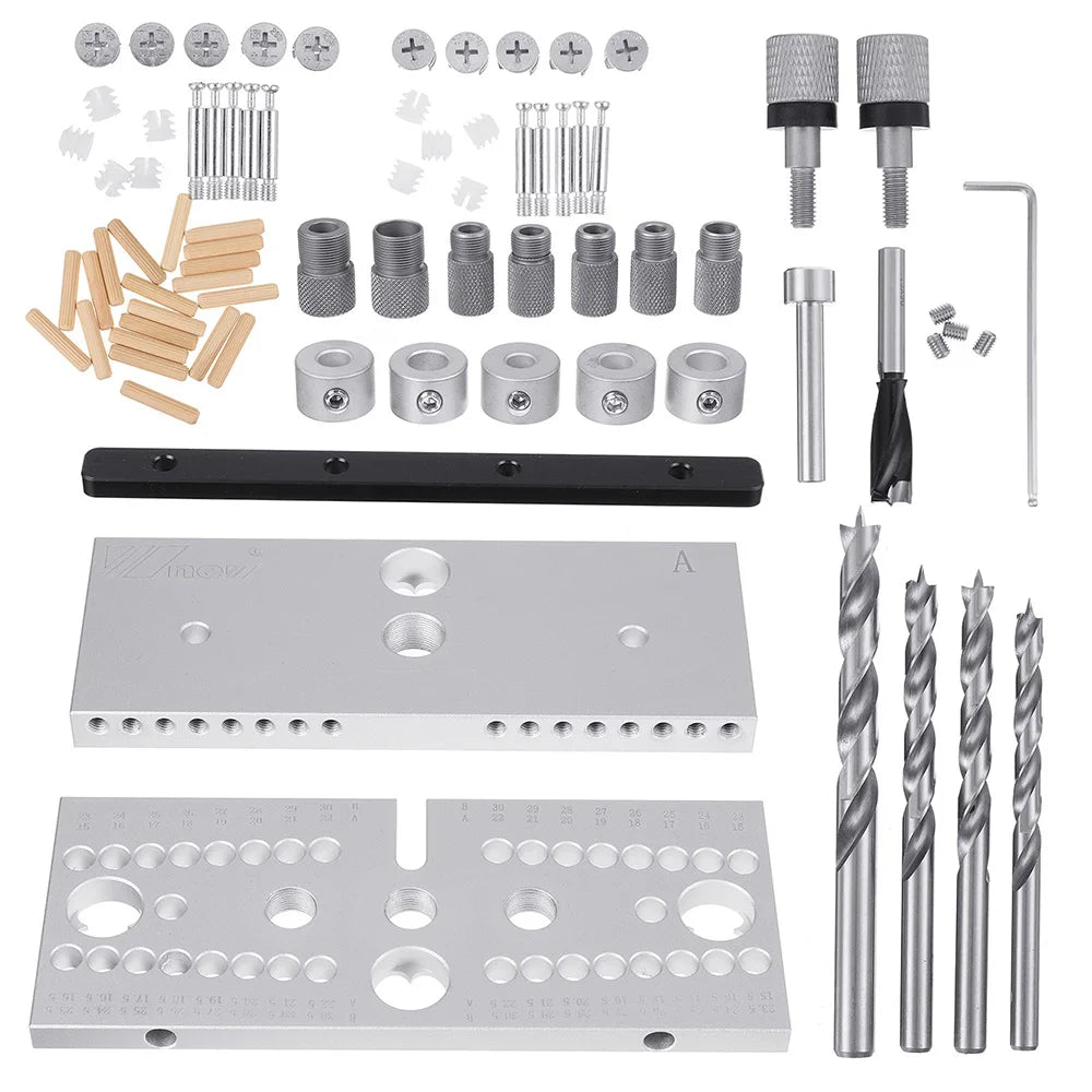 WNew Woodworking Drilling Locator 3 In 1 Aluminum Tenon Hole Puncher Hardware Tools Set Of Drills Carpentry Drill Accessories - Image 3