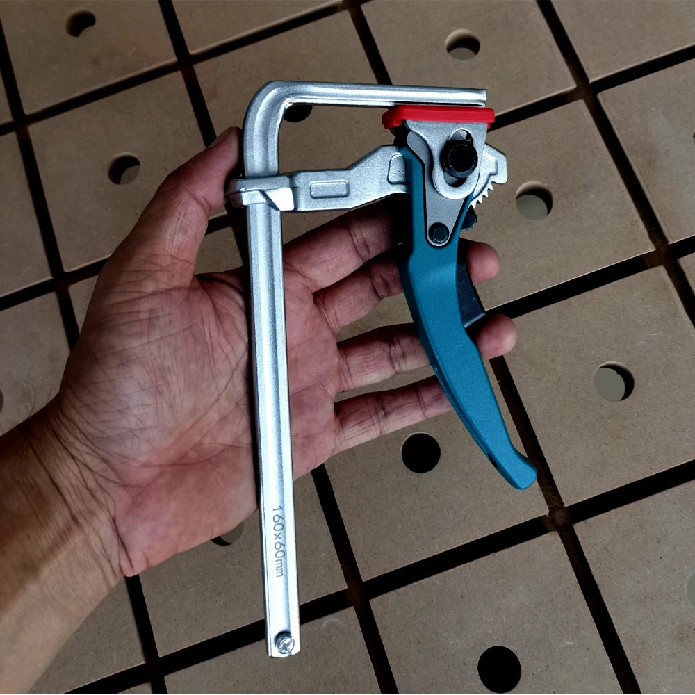 Handle Quick Ratchet Track Clamp Woodworking Tools for Festo Makita Dewalt Metabo Einhell Guide Rail Cyan Ratchet Track Clamp - Image 8