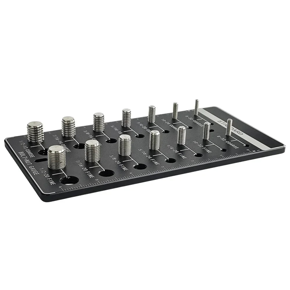 Hread Gauge Nut Bolt Thread Checker Set Bolt Nut Identifier Gauge Inch and Metric Screw Bolt Size Length Checking Measuring Tool - Image 6