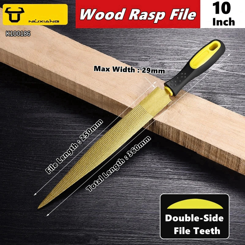 High Carbon Steel Golden Wood Rasp,Double Side Tapered and Half Round Rasp File,4/6/8/10/12inch for Woodworking/Carving/Sharping - Image 8
