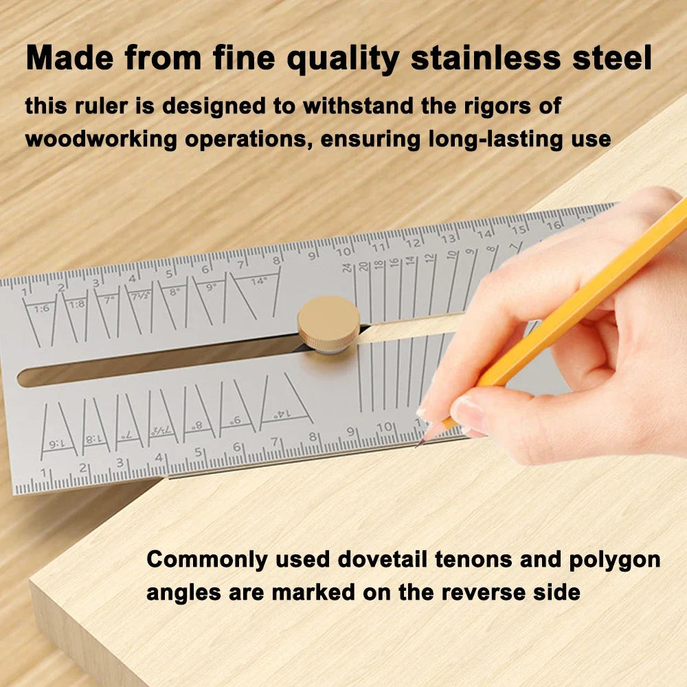 Adjustable Bevel Angle Gauge, Woodworking Scriber Protractor, Stainless Steel Mark Angle Ruler, Slope Gauge, Carpentry Accessory - Image 5